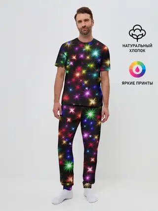 Мужская пижама с брюками / ПРАЗДНИЧНЫЕ ОГОНЬКИ