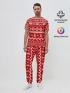 Мужская пижама с брюками / Праздничный новогодний узор