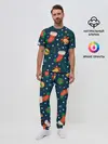 Мужская пижама с брюками / Новогодний, рождественский узор