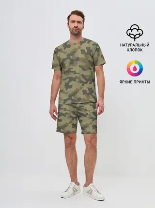 Мужской костюм с шортами / Хаки