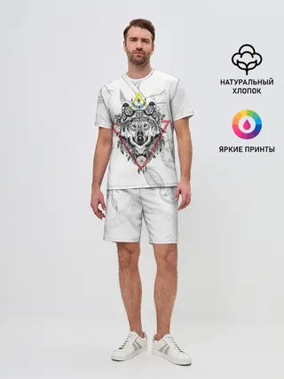 Мужской костюм с шортами / Волк