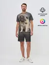 Мужской костюм с шортами / Мопс в кепке