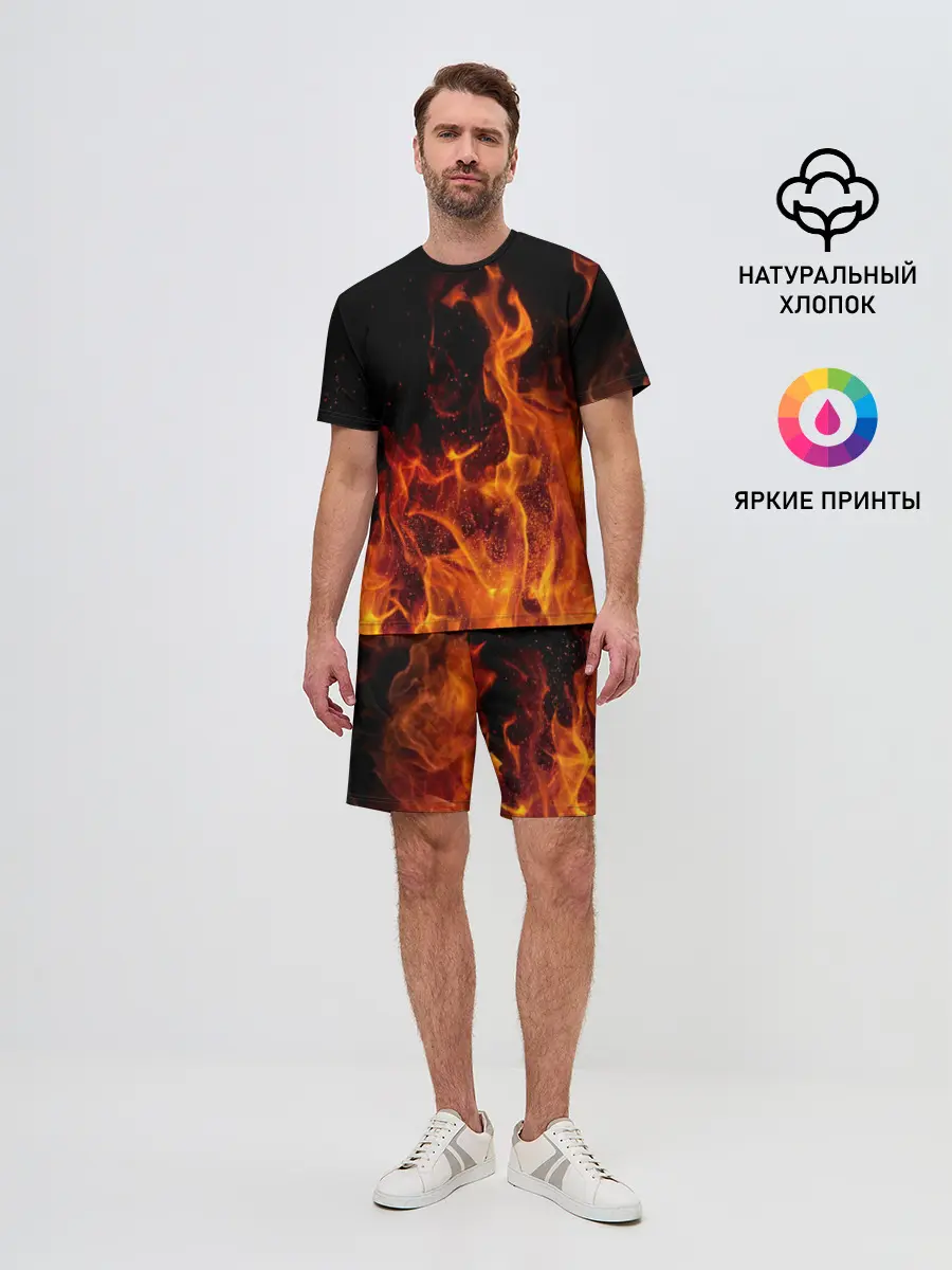 Мужской костюм с шортами / Огонь