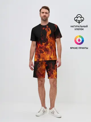 Мужской костюм с шортами / Огонь