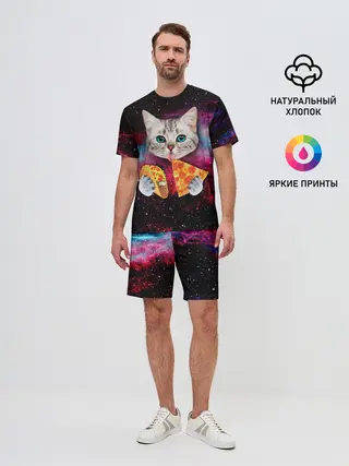 Мужской костюм с шортами / Кот с едой