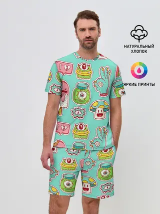 Мужской костюм с шортами / Яркие монстрики