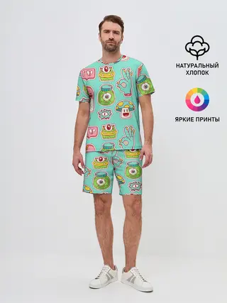 Мужской костюм с шортами / Яркие монстрики
