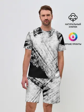 Мужской костюм с шортами / Штриховка
