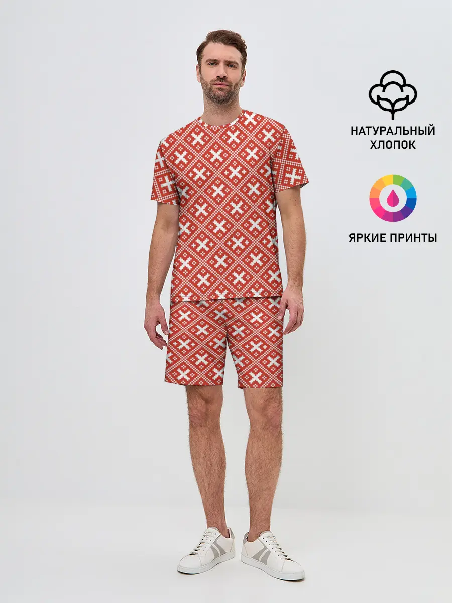 Мужской костюм с шортами / узоры
