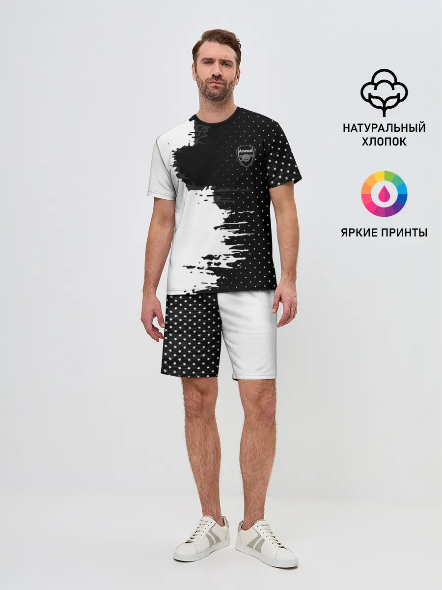 Мужской костюм с шортами / Arsenal uniform black 2018