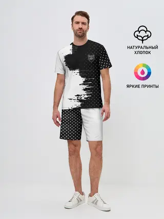 Мужской костюм с шортами / Arsenal uniform black 2018