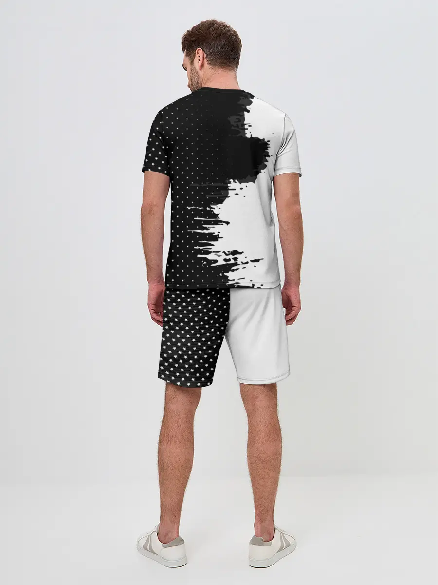 Мужской костюм с шортами / Barcelona uniform black 2018