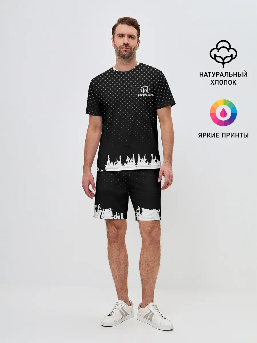 Мужской костюм с шортами / Honda abstract black 2018