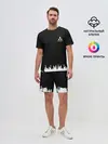 Мужской костюм с шортами / Mitsubishi abstract black