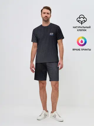 Мужской костюм с шортами / HYUNDAI carbon uniform 2018
