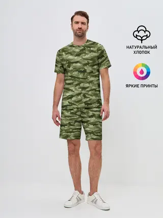 Мужской костюм с шортами / Камуфляж с крокодилами