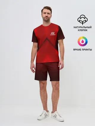 Мужской костюм с шортами / Hyundai car sport RED