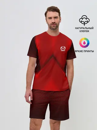 Мужской костюм с шортами / Mazda car sport RED