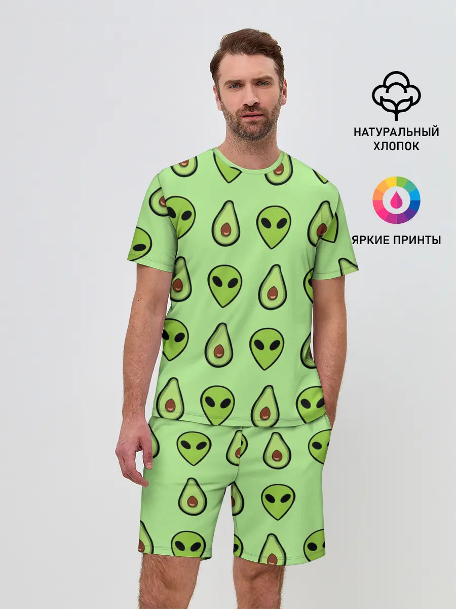 Мужской костюм с шортами / Green (P007_P004ooo1498317, P004ooo1498317)