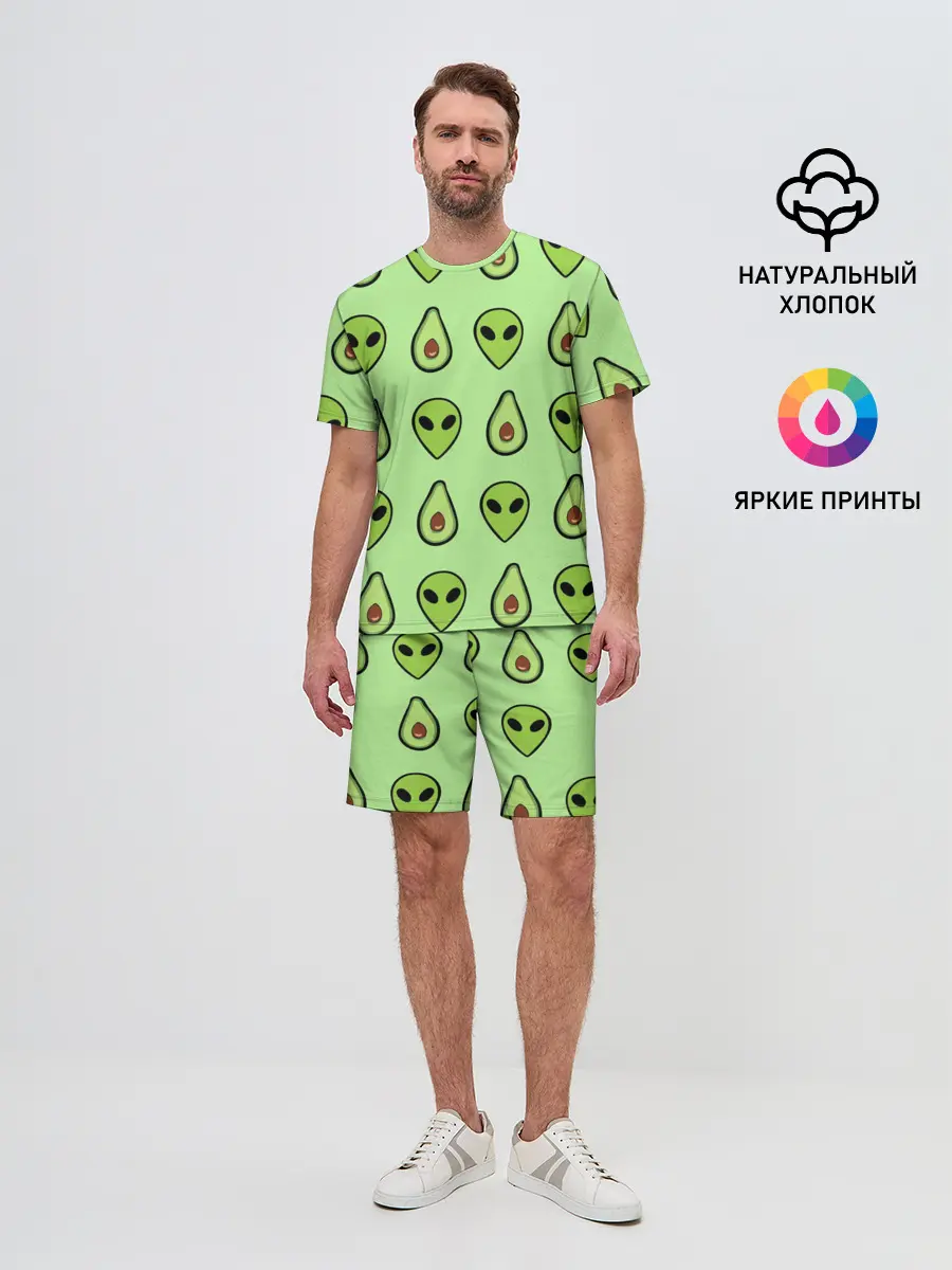 Мужской костюм с шортами / Green (P007_P004ooo1498317, P004ooo1498317)