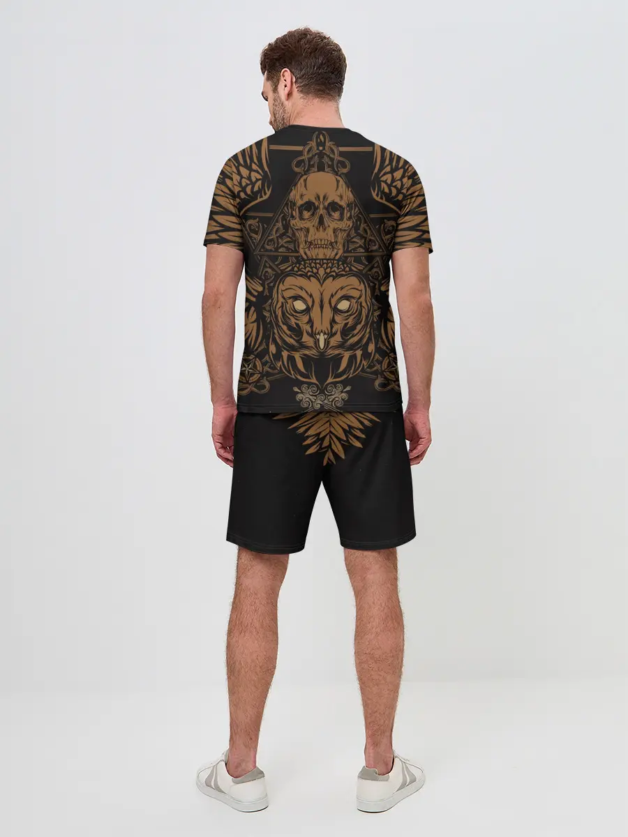 Мужской костюм с шортами / Vintage Skull Art 2