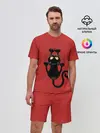 Мужской костюм с шортами / Черный Кот