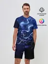 Мужской костюм с шортами / Вокалоид Мику Аква