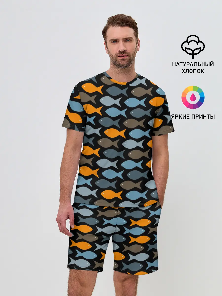 Мужской костюм с шортами / Рыбки