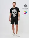 Мужской костюм с шортами / Sketchy Cat Skull