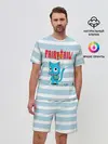 Мужской костюм с шортами / Кот на полосочках