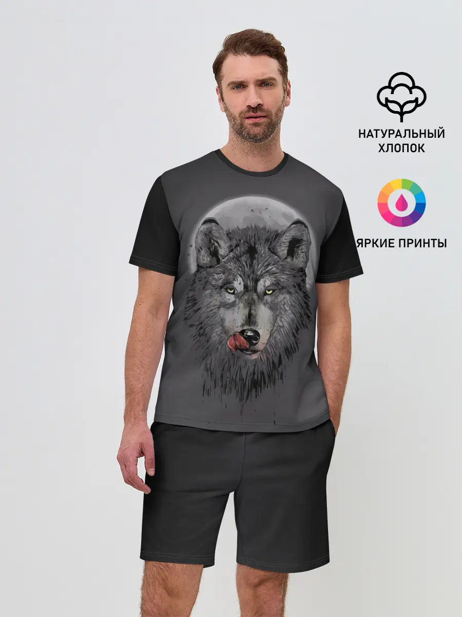 Мужской костюм с шортами / Волк Облизывается