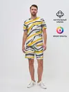 Мужской костюм с шортами / Серый-желтый