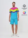 Мужской костюм с шортами / Цветные треугольники_голубой