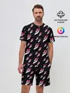 Мужской костюм с шортами / Джоджо паттерн розовые лого