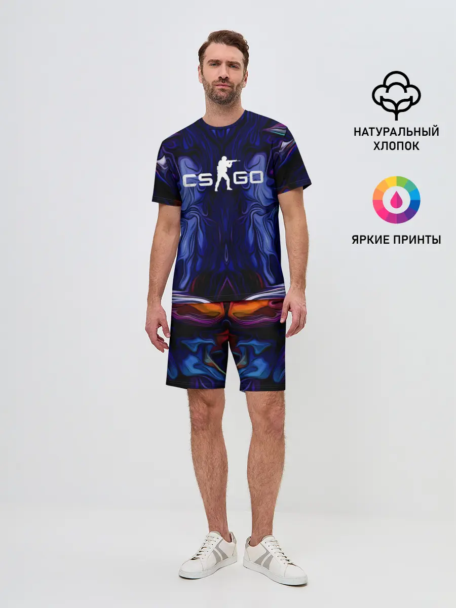 Мужской костюм с шортами / CS GO WAVES SKIN