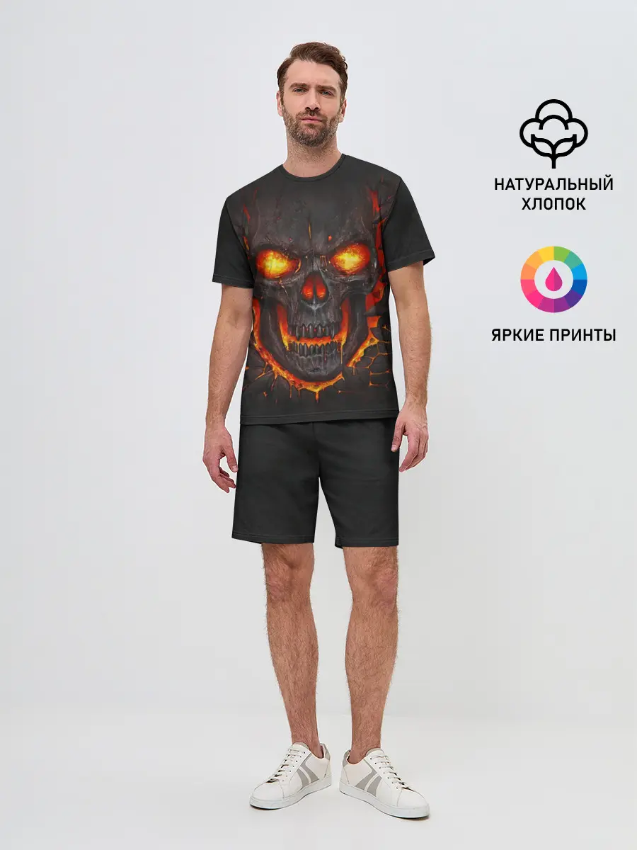 Мужской костюм с шортами / Skull Lava