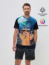 Мужской костюм с шортами / Кот на луне