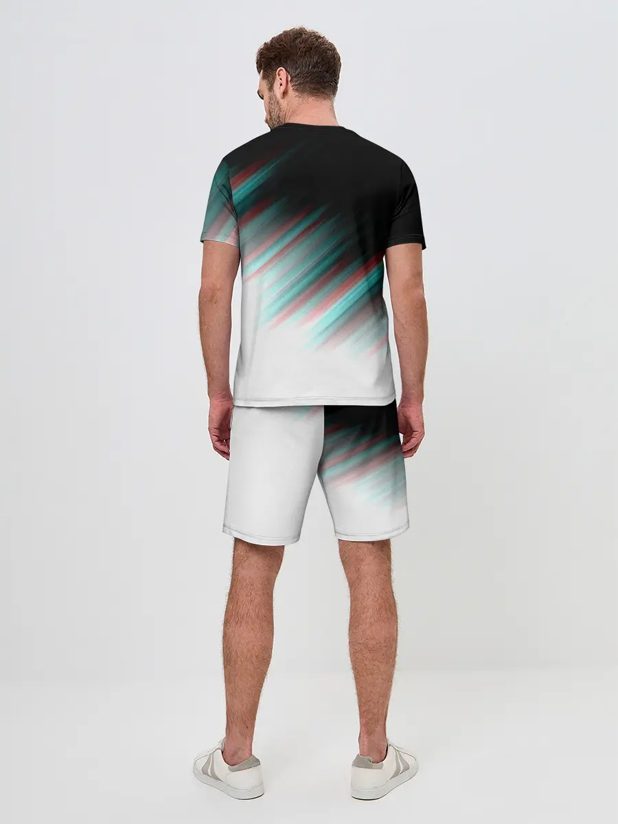 Мужской костюм с шортами / GLITCH STRIPES