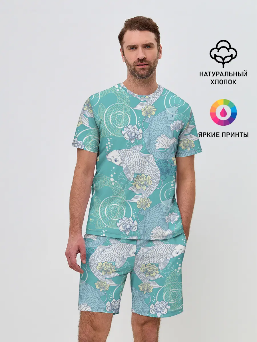 Мужской костюм с шортами / Карпы Кои