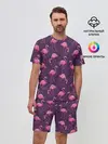 Мужской костюм с шортами / Фламинго