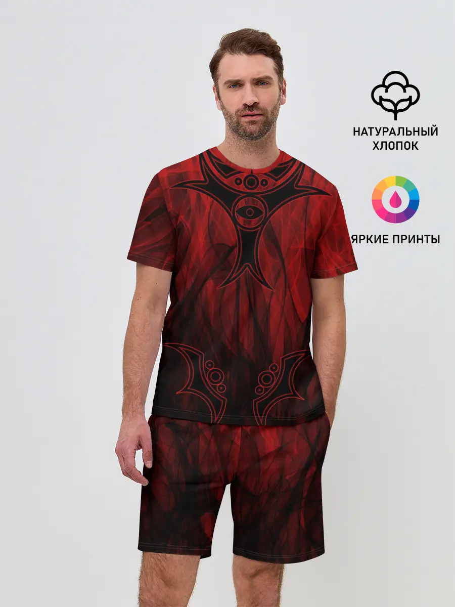 Мужской костюм с шортами / Red-n-black okto