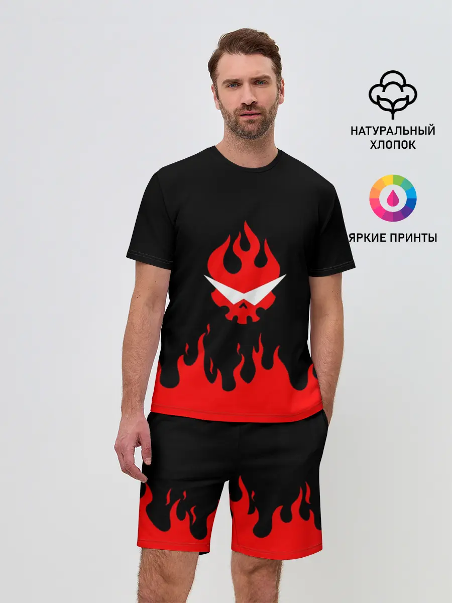 Мужской костюм с шортами / Гуррен Лаганн языки пламени