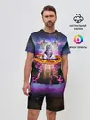 Мужской костюм с шортами / Кот на пицце