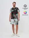 Мужской костюм с шортами / White flame glitch
