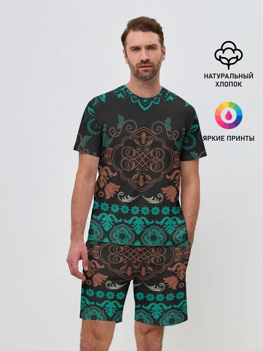 Мужской костюм с шортами / Ретро Орнамент