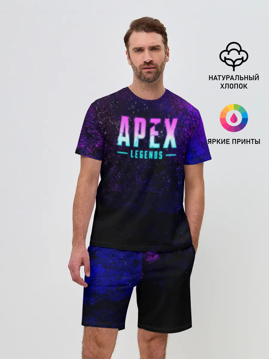 Мужской костюм с шортами / Apex Legends. Neon logo