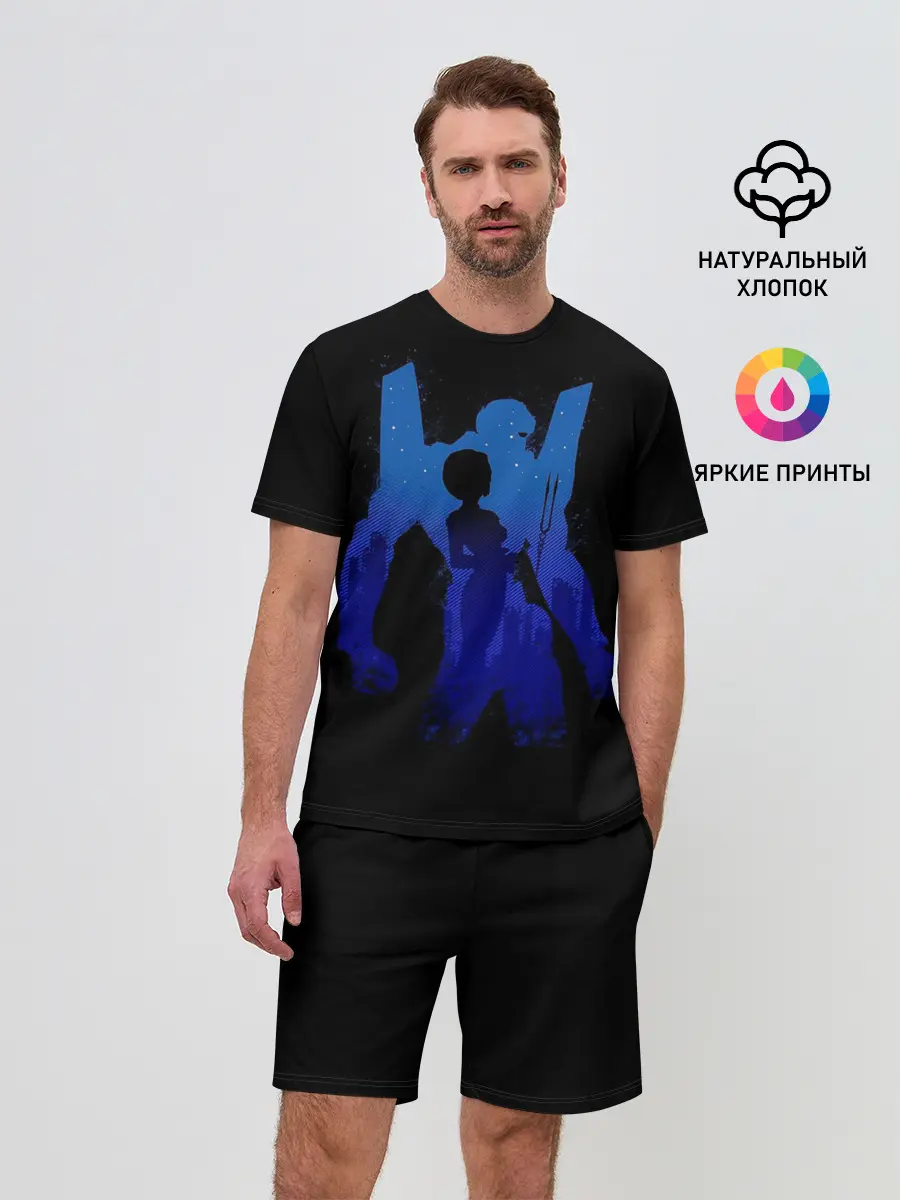 Мужской костюм с шортами / Боевой робот Евангелион синий