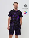Мужской костюм с шортами / [JJBA] Menacing Pattern purple