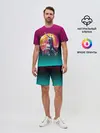 Мужской костюм с шортами / РЕТРО ЕДИНОРОГ НЕОН