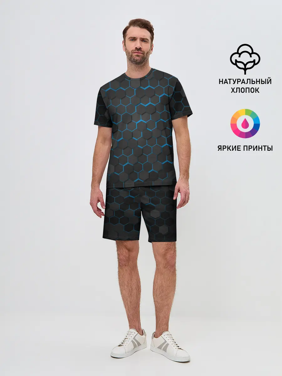Мужской костюм с шортами / OCTAGON голубой